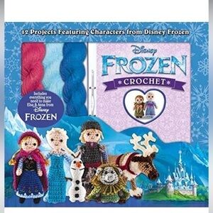 Disney Frozen Crochet Kit & Book NEW Elsa Anna Yarn